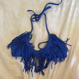 Body Glove blue fringe Bikini top